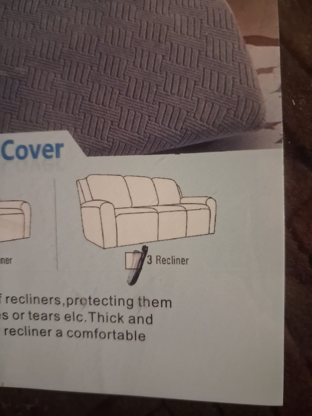 3 Seat Recliner Chocolate Brown Sofa Cover